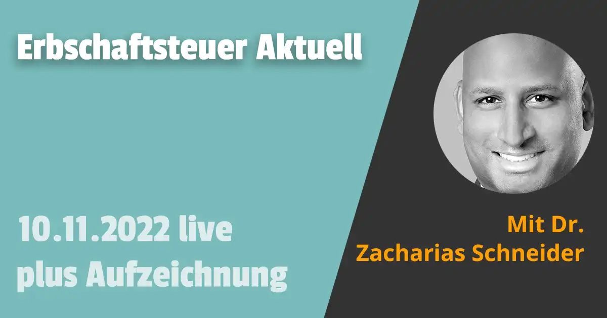 Erbschaftsteuer Aktuell. In diesen Webinar geht es um den grundsätzlichen Aufbau des Erbschaftsteuerechts. Es hilft Interessierten Beratern und Mitarbeitern sich schnell in der Sache einzuarbeiten und Lösungen in der Praxis zu erzielen. Darüber hinaus wird das Webinar auch auf aktuelle Rechtsprechung eingehen und Beratungshinweise geben.