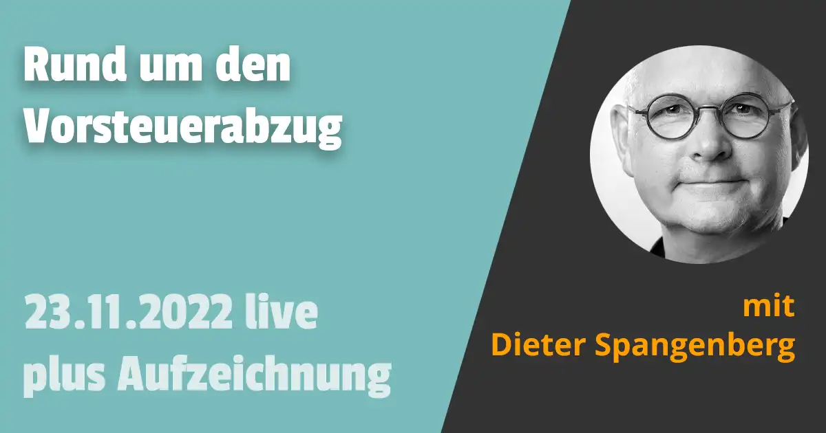 Rund um den Vorsteuerabzug. Meistens sind es fehlende Formalien, die den Vorsteuerabzug gefährden. Dieses ist für den Berater und Mandanten sehr ärgerlich. In diesem Webinar werden die wesentlichen Voraussetzungen für einen anzuerkennenden Vorsteuerabzug beleuchtet und die häufigsten Versagungsgründe werden intensiv besprochen.